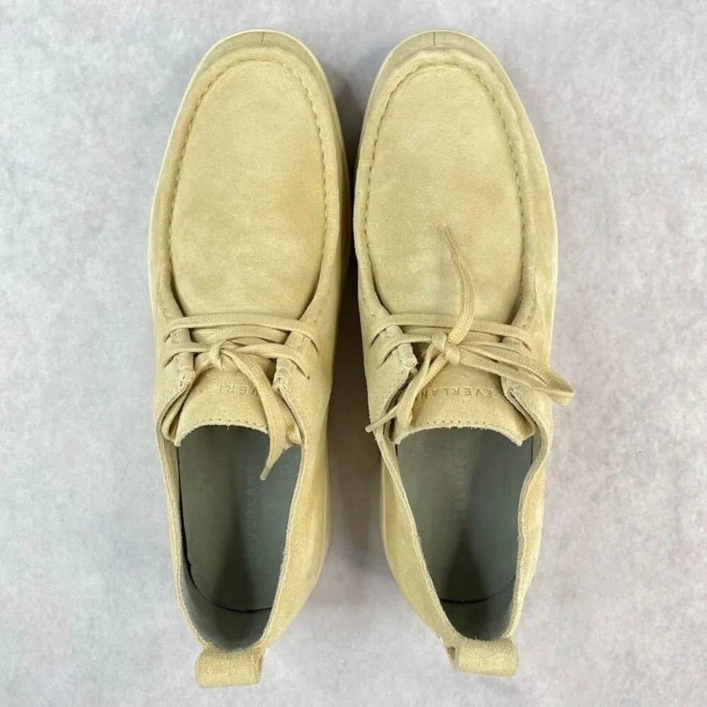 Everlane Suede Leather Shoe Mens Size 7 Beige The Desert Shoe Lace Up Wallabee